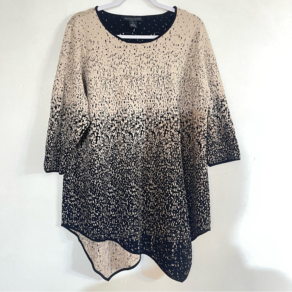 Chelsea & Theodore long women’s black and gold sparkly sweater size 3x NWOT